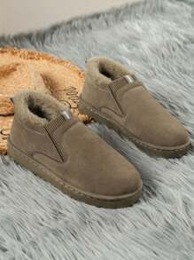 女士雪地靴2023新款冬季加厚麵包鞋低幫保暖鞋