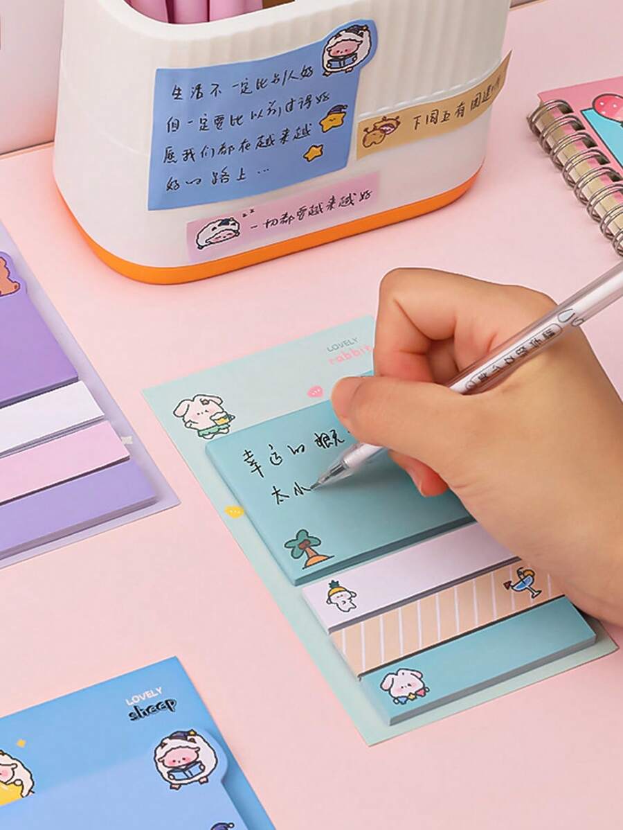 1pc(Color Random)Cartoon Sticky Notes Student Girl Heart Message Sticky Notes Office Classification Sticky Notes Cute Sticky Notes Students Sticky Notes Office Stationery Sticky Notes Stickers Sticky Notes - Multicolor - View 1