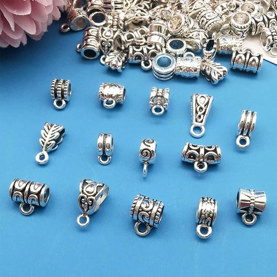 70 件銀色 Diy 手鍊珠寶製作用品