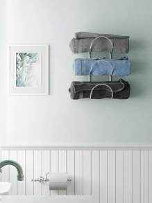 1 Miếng Chất rắn Rèn Sắt Giá để khăn - Gắn trên tường Rustic Nhà  Trang trí - Phòng tắm Hộp đựng - Bạc - Xem 2