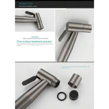 Bathroom Grey Bidet Sprayer Set 304 Stainless Steel Toilet Spray Flusher Multifunctional One Inlet Two Portable Bidet Enema Kit - Dark Grey - View 3