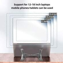 1 件笔记本电脑支架，便携式铝合金可调节折叠式笔记本电脑支架，6 级可与 Macbook Air Pro、Hp、等 9-15.6 英寸笔记本电脑和平板电脑兼容 - 銀色 - 查看 4