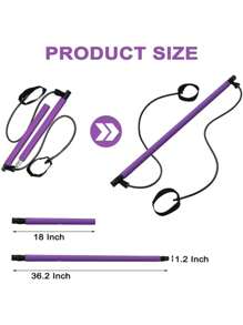 1 Miếng Đa chức năng Gậy Pilates , Yoga Khỏe mạnh Quán bar , Pilates Thiết bị , Mông Kháng cự Ban nhạc , Cử tạ & Kéo dài Quán bar Đối với Chân , Hông , Và - Màu tím - Xem 11