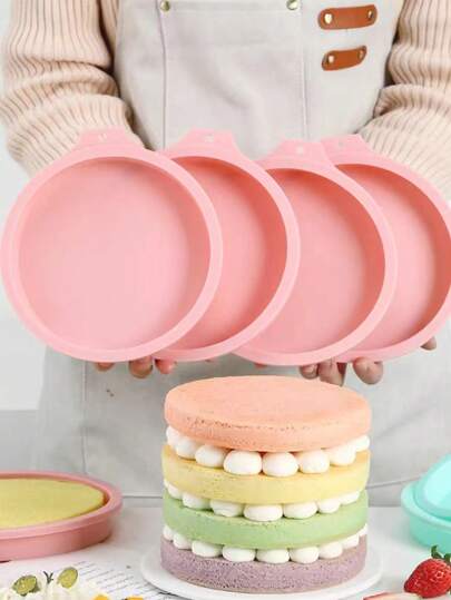 1pc Round 6/8-inch Mille Crepe Cake Mold Baking Tool Cake Pan With Removable Bottom