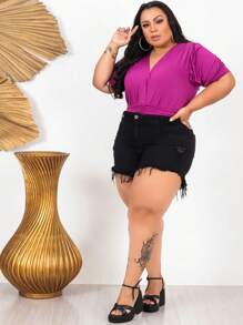 Plus Size Jumpsuits - Màu Hoa hồng đỏ - Xem 3