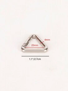 Metal Triangle Spring Ring Open Leather Bag Handbag Belt Strap Buckle Carabiner Connecnt spring coil - Silver - View 3