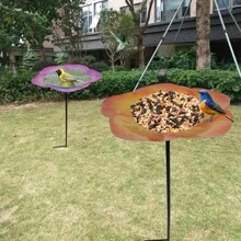 1個黃色金屬花型野鳥餵食器,適用於花園庭院,觀鳥和野生鳥類餵鳥用品 - 黃色 - 查看 2