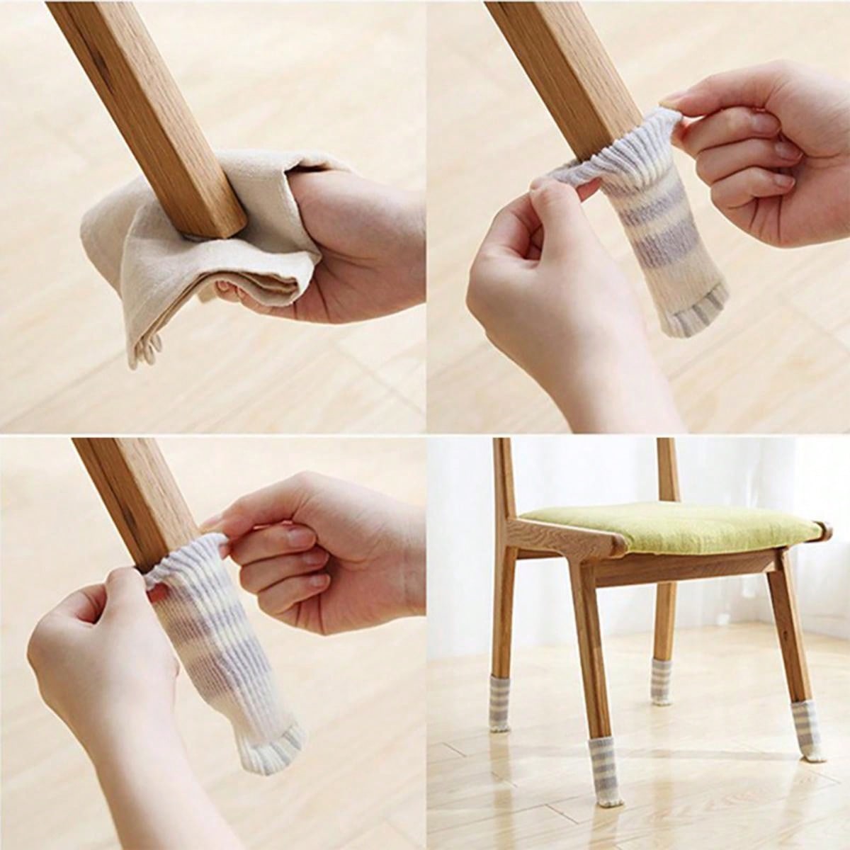 Cute Cat Paw Table Leg Cover, Knitted Quiet Chair Leg Socks, Door