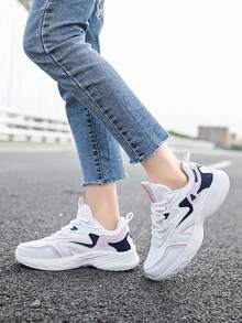 女士運動鞋，輕盈舒適防水皮革鞋面跑鞋，防滑奶奶鞋旅行，時尚百搭 - 彩色 - 查看 2