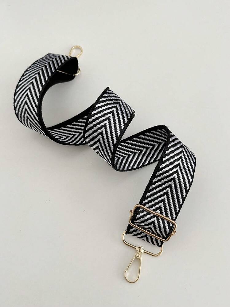 2025 New Fashionable Women's Fabric Colorblock Patchwork Shoulder Strap, Versatile & Stylish - Black - View 7