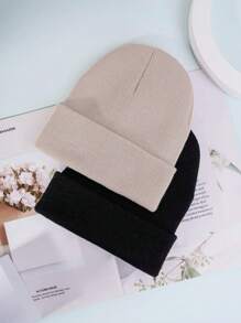 2 Miếng Không giới tính Y2K Phong cách Mũ Beanies Cho nam giới Với Chi tiết thêu , Ấm áp & Thân thiện Mùa Đông Mũ Hoàn hảo Đối với Hằng ngày Đi làm Và Các hoạt động ngoài trời - Nhiều màu - Xem 2