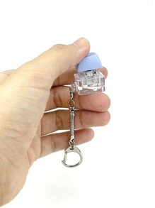 一個藍色非發光減壓鑰匙扣，新奇的手指減壓玩具，適用於ADHD減壓，有趣的減壓玩具和消磨時間眼光鑰匙扣禮物，背包配件裝飾吊墜，適合放在包或錢包中 - 淺藍色 - 查看 1