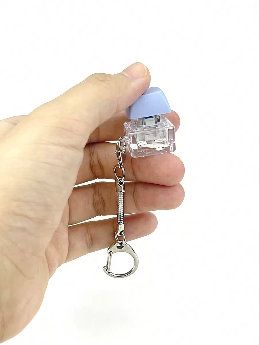 一個藍色非發光減壓鑰匙扣，新奇的手指減壓玩具，適用於ADHD減壓，有趣的減壓玩具和消磨時間眼光鑰匙扣禮物，背包配件裝飾吊墜，適合放在包或錢包中 - 淺藍色 - 查看 1