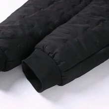 Men's Thermal Lined Sweatpants, Winter Warm Jogger Pants With Drawstring And Elastic Cuffs - Black - View 3