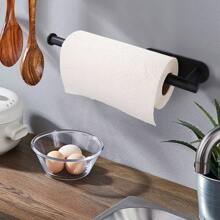 1pc Durable Self-Adhesive Tissue Holder For Under Cabinet, Bathroom, And Kitchen - Easy Installation, No Drilling Required - Keep Your Bathroom And Kitchen Organized And Clean - Black - View 10
