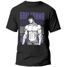 Baki 2purple Anime T-Shirt - Black - View 2
