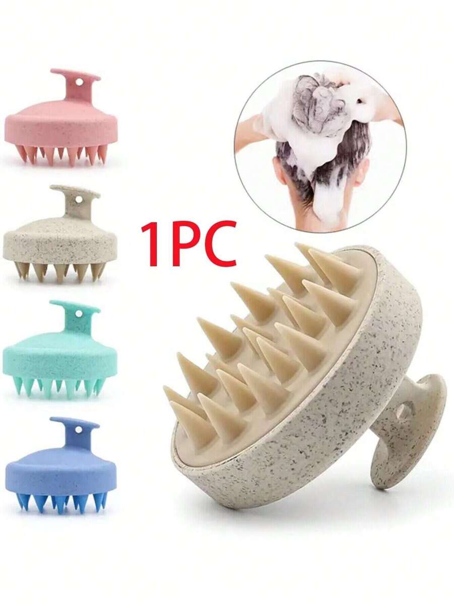 随机颜色头皮按摩刷，吸管可水洗头发清洁工具，硅胶洗发刷，头皮去角质磨砂膏，去屑，圣诞新年礼物，男女身体护理，适用于旅行、户外、运动、办公室、学校、发夹、发饰 - 彩色 - 查看 1