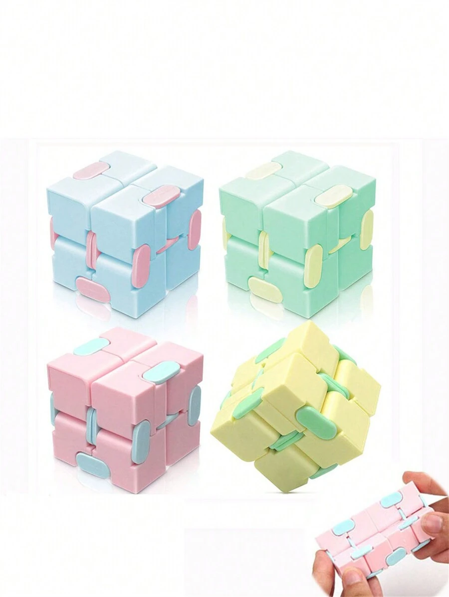 1入無限魔方抓握玩具,翻轉和紓壓迷你口袋魔方 - 彩色 - 查看 1