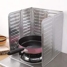 1pc Aluminum Foil Splash Proof Oil Barrier For Kitchen - Silver - View 2