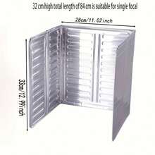 1pc Aluminum Foil Splash Proof Oil Barrier For Kitchen - Silver - View 4