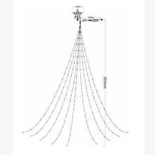 Luces navideñas LED con forma de cascada de estrella de cinco puntas - Multicolor - Ver 4