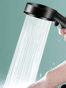 3 件式高壓淋浴噴頭 5 種模式可調式淋浴多功能大噴水噴嘴按摩淋浴浴室配件浴室配件,淋浴噴頭 - 黑色 - 查看 5