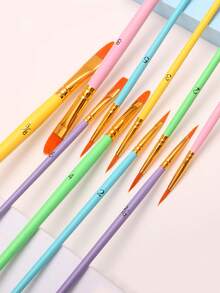 opeth 10入組馬卡龍系列水彩&亞克力顔料刷套裝DIY繪畫