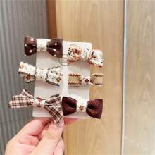 6 piezas Set accesorio de pelo leche & café de niños - Camel - Ver 1