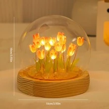 1入創意手工製作led燈郁金香夜燈diy套裝,適用於桌面裝飾和氛圍照明。是送給朋友、好友、生日和週年紀念的絕佳diy禮物 - 暖光(9朵鬱金香小夜燈) - 查看 10