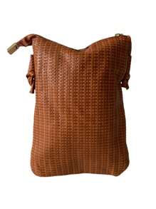 Mini bolsa Transversal de Fecho Zíper - Caramelo - Visão 3