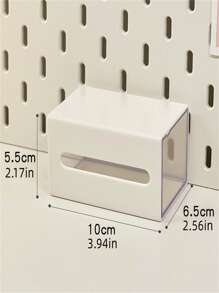 1pc White Wall Mounted Swab Storage Box & Transparent Clear Drawer Organizer For Bathroom Hair Accessories And Jewelries