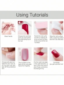 mejora su estilo - 24 piezas corto de cuadros Uñas Set ( ) + 1 rollo de Cinta de uñas + 1 pieza Limas para uñas incluido - Blanco y Negro - Ver 6