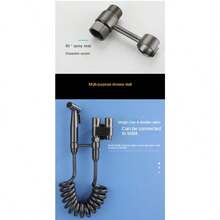 Bathroom Grey Bidet Sprayer Set 304 Stainless Steel Toilet Spray Flusher Multifunctional One Inlet Two Portable Bidet Enema Kit - Dark Grey - View 11