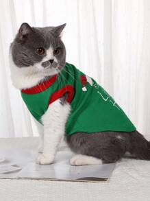 休闲简约时尚圣诞背心，适合日常穿着万圣节万圣节服装 - 綠色 - 查看 6