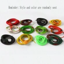 1入隨機顏色逼真橡膠蛇惡作劇有趣小創意玩具,軟橡膠材質 - 彩色 - 查看 3