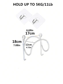 1 Miếng Chất rắn Rèn Sắt Giá để khăn - Gắn trên tường Rustic Nhà  Trang trí - Phòng tắm Hộp đựng - Bạc - Xem 3