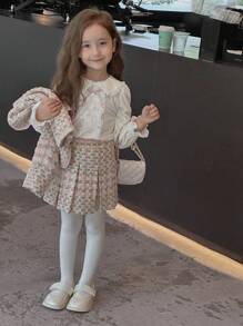 2023年秋季新款女童彼得潘领衬衫 - 白色 - 查看 4