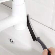1/2/4pcs Black Long Handle S-Shaped Bristle Gap Cleaning Brush For Deep Clean Of Ceramic Tiles, Bathroom, Kitchen, Window Sill, Narrow Gaps, Multifunctional Gap Cleaning Tool,Garden Tools - Black - View 3