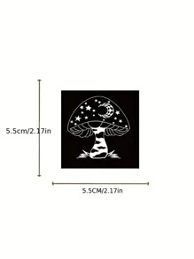 50 件哥德式黑白蘑菇和烏鴉貼紙適用於行李箱、筆記型電腦防水貼花 - 黑與白 - 查看 2