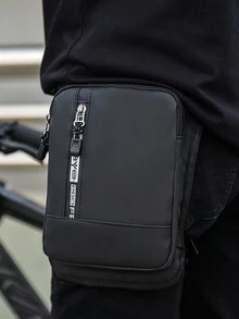 腰部包臀部包單肩背包男女小背包戶外運動跑步騎行迷你手機包 - 黑色 - 查看 6