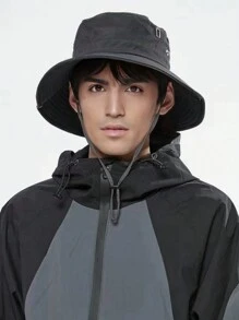 1 件男士深灰色登山、露营和渔夫帽，简约而时尚，适合日常穿着 - 深灰色 - 查看 1