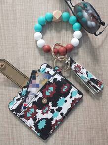 牛头葵花西部牛仔卡包钱包钱包卡夹卡片包钱包名片夹信用卡夹身份证夹卡片夹女士迷你钱包钱包钥匙扣卡片钱包