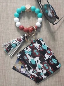 牛头葵花西部牛仔卡包钱包钱包卡夹卡片包钱包名片夹信用卡夹身份证夹卡片夹女士迷你钱包钱包钥匙扣卡片钱包