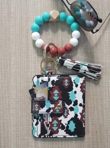 牛头葵花西部牛仔卡包钱包钱包卡夹卡片包钱包名片夹信用卡夹身份证夹卡片夹女士迷你钱包钱包钥匙扣卡片钱包