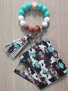 牛头葵花西部牛仔卡包钱包钱包卡夹卡片包钱包名片夹信用卡夹身份证夹卡片夹女士迷你钱包钱包钥匙扣卡片钱包