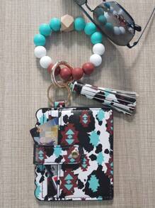 牛头葵花西部牛仔卡包钱包钱包卡夹卡片包钱包名片夹信用卡夹身份证夹卡片夹女士迷你钱包钱包钥匙扣卡片钱包