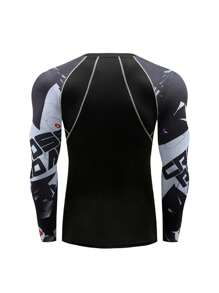 Boyfriend Style Men's Sporty Compression Breathable Long Sleeve T-Shirt Gym Clothes Boyfriend Style Men Basic T Shirt