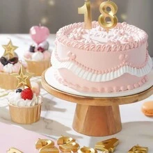 1 Miếng Số Sinh nhật Nến Với Vàng & Màu bạc Tuổi  Số Hoặc Lá thư Hình dạng Bán sỉ Bánh nướng Đồ trang trí Cung cấp cho buổi tiệc - Vàng - Xem 3