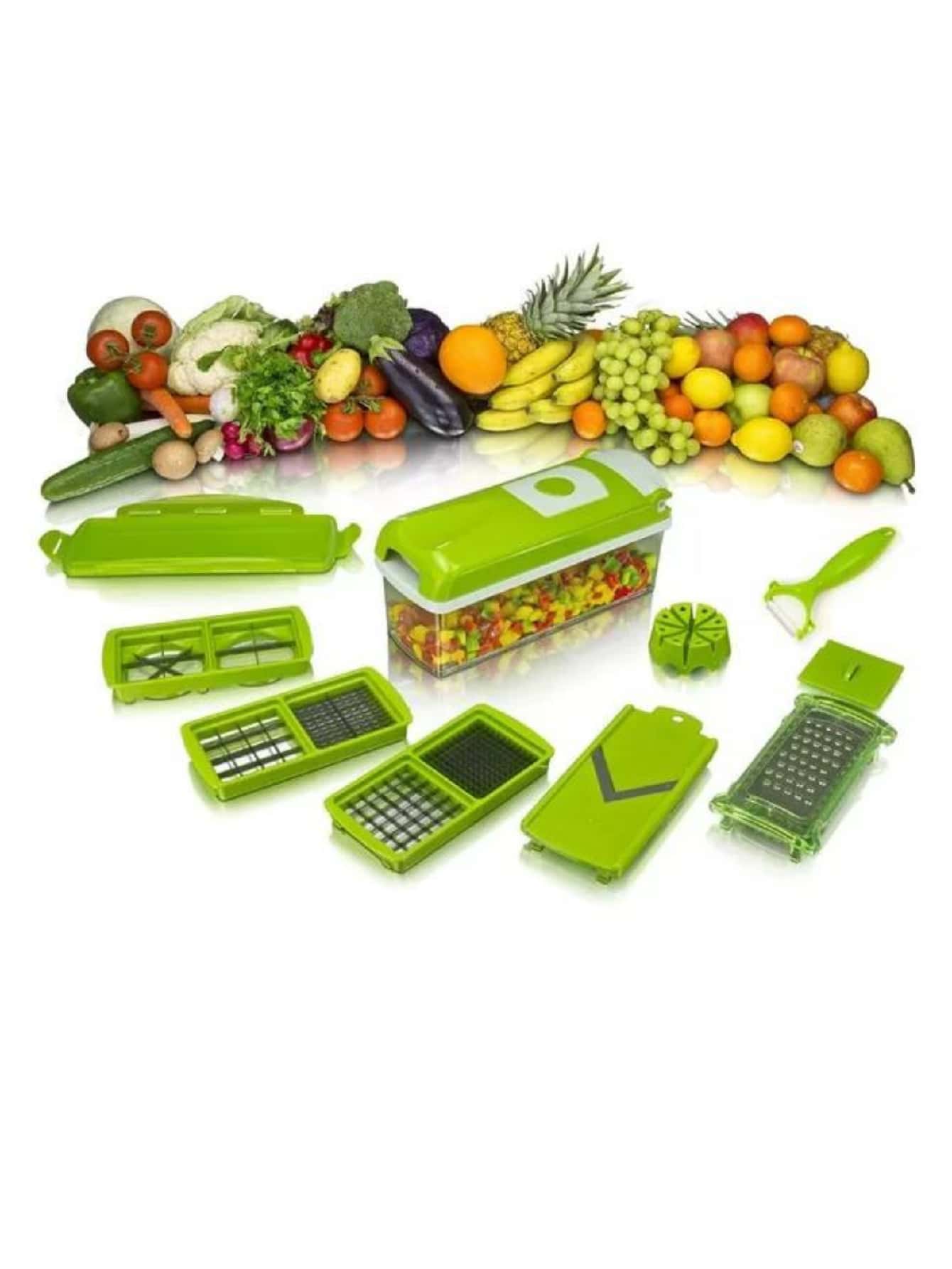 Cortador de Verdura Compraymas Nicer Dicer Plus Rayador de Verdura y Fruta - Verde - Ver 1