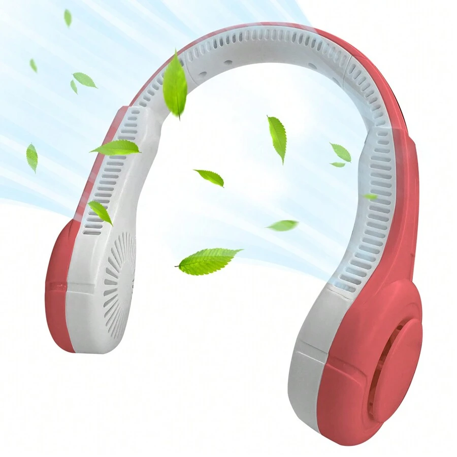 Ventilador De Cuello Portátil Usb Recargable 3 Modos Premium,  Abanico Moderno creativo portátil para cuello refrescante - Rosa - Ver 1